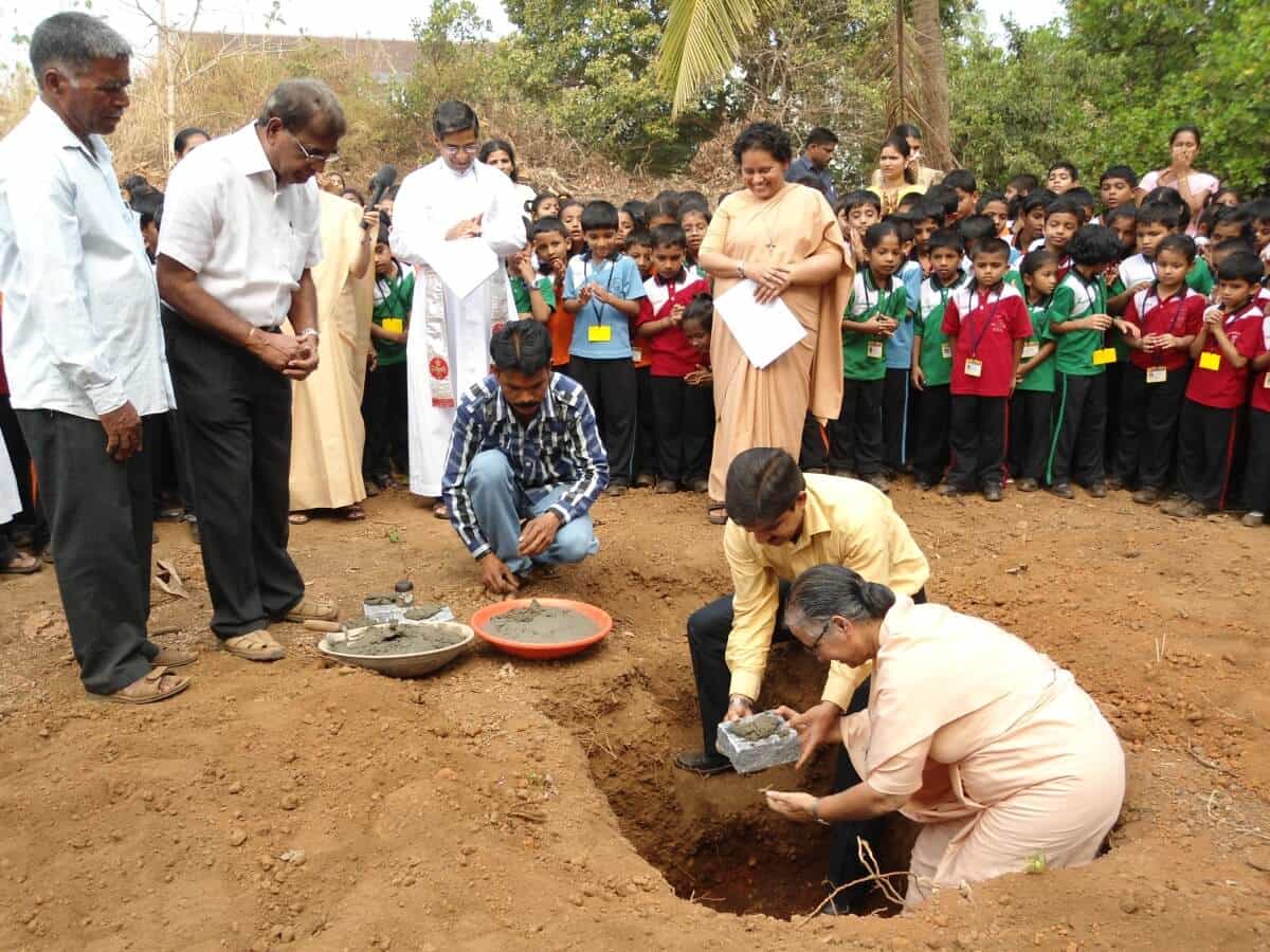 Laying the Foundation Stone for the New School Block