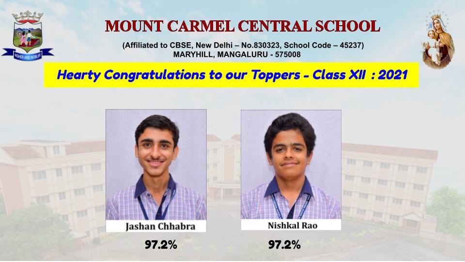 Excellent Results in CBSE Class XII - 2021