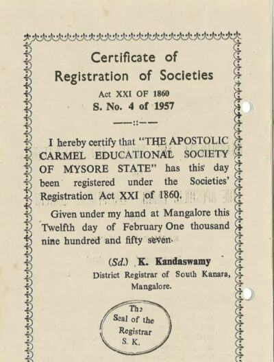 Copy of Societies/Trust/Company – Registration Certificate
