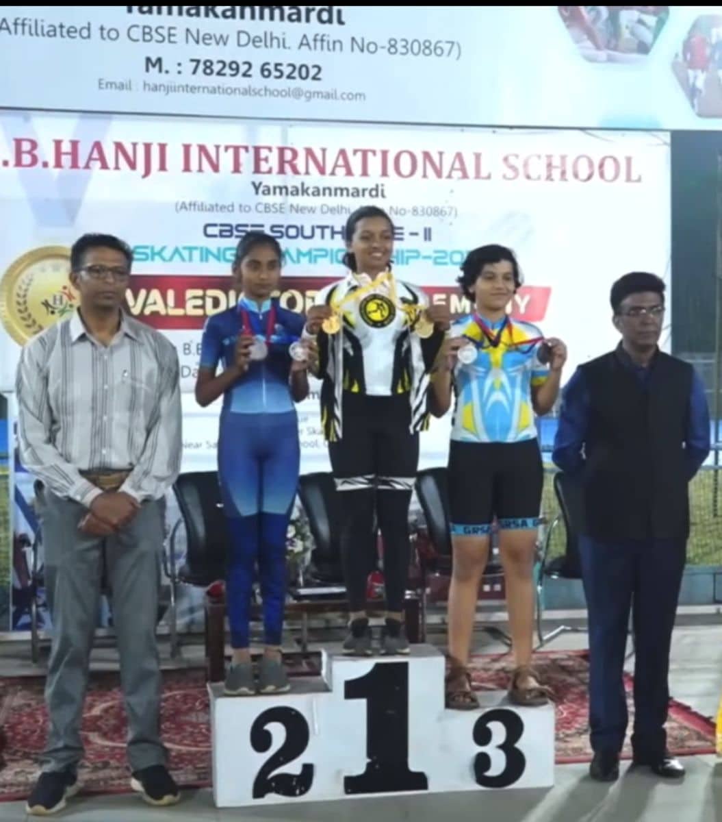 In the CBSE South Zone Skating Competition, Jesnia Correa wins two gold medals