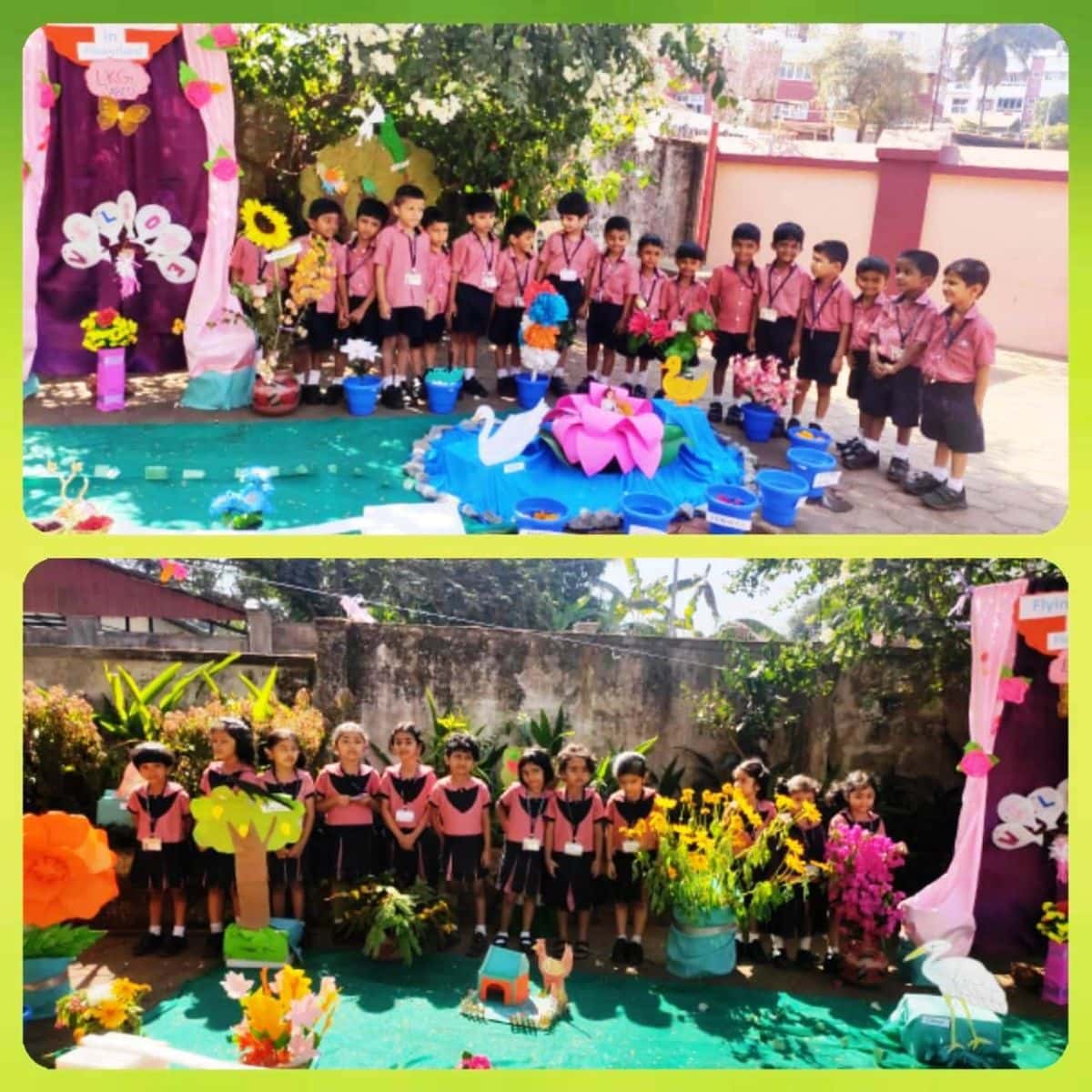 LKG kids enjoy Flying Beauties in Flowerland