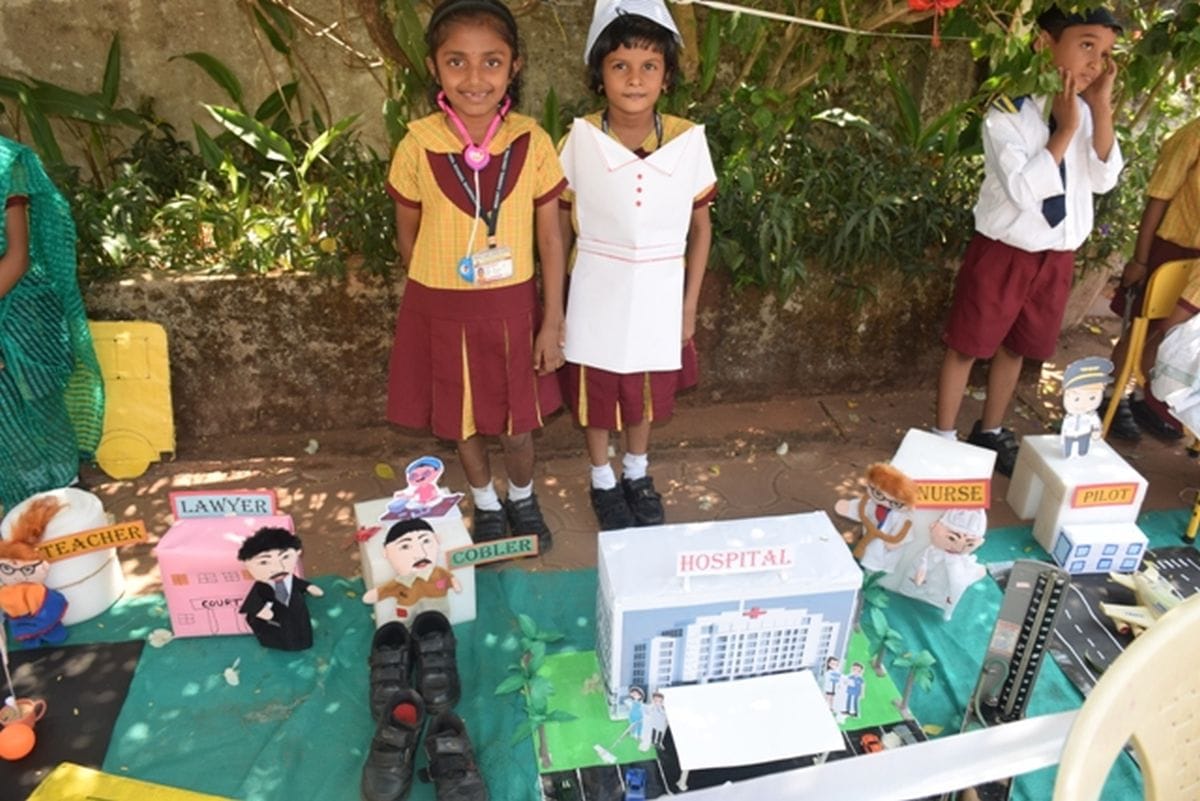 Our UKG children display models on ‘COMMUNITY HELPERS’