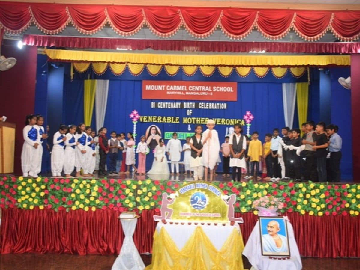 Celebration of Bicentennial Birth of Venerable Mother Veronica and Gandhiji by primary students