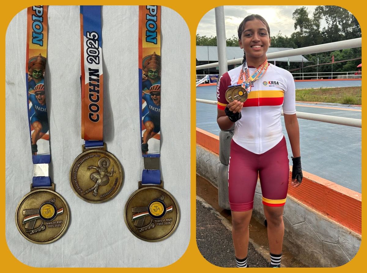 Jesnia Correa of grade VIII Skates Triple Gold at 8th Open National Speed Skating Championship 2025