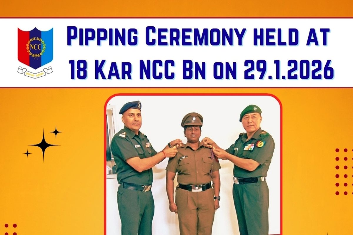 ANO Teena Promoted as Second Officer at NCC Pipping Ceremony